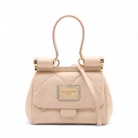 ドルチェ&ガッバーナ シシリー レザー 2WAYハンドバッグ ベージュ