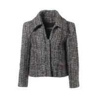 シャネル ココボタン 06P アクリル×ナイロン ジャケット 36 レディース