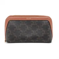 セリーヌ トリオンフ トレー PVC×レザー ブラウン YZ053144｜中古