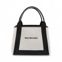 バレンシアガ ネイビーカバス レザー トートバッグ ブラック 339933