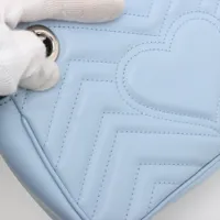 グッチ GGマーモント レザー チェーンショルダーバッグ ブルー 446744