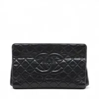 シャネル マトラッセ キャビアスキン クラッチバッグ ブラック