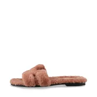 エルメス フロール60 ムートン ミュール 37 レディース ブラウン コン