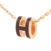 エルメス ミニポップH ネックレス GP ゴールド×ブラウン ID032508