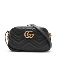 値下げ！グッチ GGマーモント レザー チェーンショルダーバッグ 447632 グッチ GGマーモント レザー チェーンショルダーバッグ ブラック