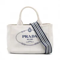 プラダ カナパ キャンバス 2WAYハンドバッグ ホワイト 1BG439 無記名