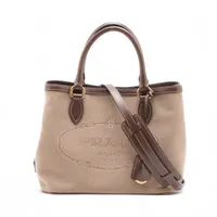 H2606 未使用 プラダ ロゴジャガード キャンバス レザー ポーチ プラダ ロゴジャガード キャンバス×レザー 2WAYショルダーバッグ