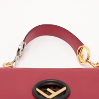 フェンディ キャナイエフ ズッカ レザー 2WAYハンドバッグ ブラウンx