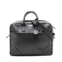 ボッテガヴェネタ イントレチャート レザー 2WAYビジネスバッグ グレー