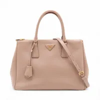 プラダ サフィアーノ ガレリア レザー 2WAYハンドバッグ ピンク 1BA274