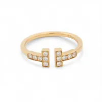 ティファニー Tワイヤー ダイヤ シェル リング 750(PG) 4.3g A1777421