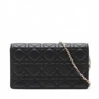 美品✨ Dior カナージュ レザー フォンポーチ ブラック クリスチャンディオール レディディオール カナージュ ポーチ レザー