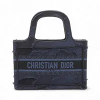 クリスチャンディオール キャップ 57 コットン ホワイト×ネイビー D