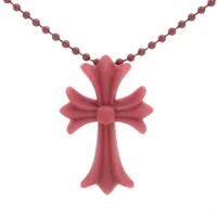 Chrome Hearts Small CH cross Necklace Rubber 8.8g Bordeaux Comes