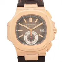 パテックフィリップ ノーチラス 5980R-001 RG RG×革 AT ブラウン文字盤