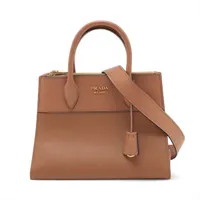 プラダ サフィアーノ ガレリア レザー 2WAYハンドバッグ ピンク 1BA274