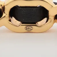 シャネル ココマーク ターンロック G20A バングル GP×革 ゴールド