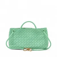 ボッテガヴェネタ ダブルノット ミニ レザー ハンドバッグ グリーン