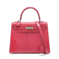 エルメス ケリー25タッチ ヴォースイフト×リザード ブラック シルバー