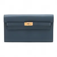 HERMES エルメス　ケリーウォレット　シェーブル　エトゥープ 136 エルメス ケリーウォレット トゥーゴー シェブルミゾル 財布 ケブラコ