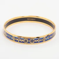 エルメス エマイユPM バングル GP ブルー×ブラック A4166291｜中古