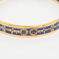 エルメス エマイユPM バングル GP ブルー×ブラック A4166291｜中古
