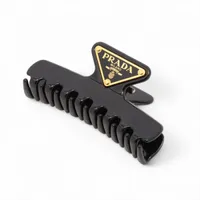 プラダ 1IF103 トライアングルロゴ ヘアクリップ メタル ブラック