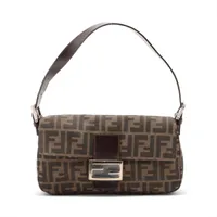 フェンディ ズッキーノ マンマバケット キャンバス×レザー ショルダー