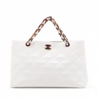 シャネル マトラッセ キャビアスキン チェーントートバッグ ウッド