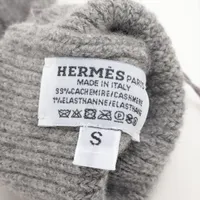 エルメス ヘヴン 手袋 S カシミヤ グレー シェーヌダンクルモチーフ