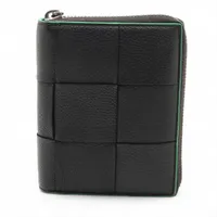 【最高級美品】ボッテガヴェネタ カセット パラキートグリーン マネークリップ ボッテガヴェネタ マキシイントレチャート カセット レザー