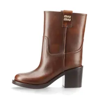 ミュウミュウ レザー ショートブーツ 36 レディース ブラック 5U790D