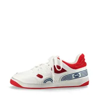 グッチ バスケット レザー×ファブリック スニーカー 6 ユニセックス