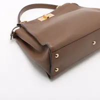 フェンディ ピーカブーレギュラー レザー 2WAYハンドバッグ ブラウン