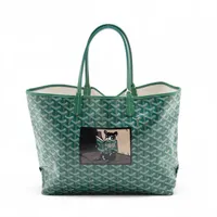 ゴヤール サンルイPM PVCxレザー トートバッグ ネイビー AP142628