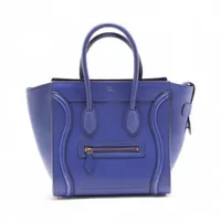 セリーヌ ラゲージ マイクロショッパー レザー×パイソン ハンドバッグ