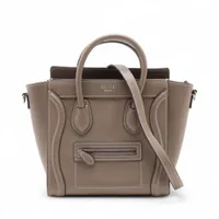 良品✨セリーヌ ラゲージ ナノショッパー 2WAY ハンドバッグ グレージュ セリーヌ ラゲージ ナノショッパー レザー 2WAYハンドバッグ