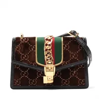 グッチ GGベルベット シルヴィ ベロアxパテントレザー 2WAYショルダー