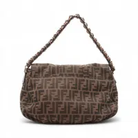 【美品】フェンディ ミア ショルダーバッグ ズッカ レザー キャンバス 斜め掛け 美品】フェンディ ミア チェーンショルダーバッグ ズッカ キャンバス