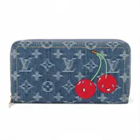 ルイヴィトン LV × TM ポシェット　クレ　ケース　村上隆　デニム ヴィトン×村上隆 LV×TM カードキーケース ポシェットクレ コットン