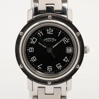 エルメス クリッパー CL4.210 SS SS QZ ブラック文字盤 A4173637｜中古