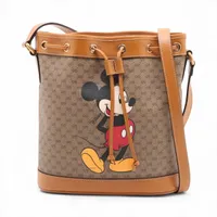 グッチ×ディズニー ミニGGスプリーム トートバッグ ブラウン 547947