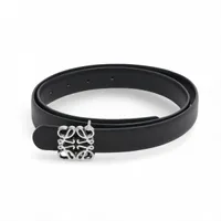 ロエベ アナグラム ベルト 100 メタル×レザー ブラック A4174288｜中古