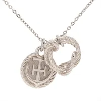 エルメス コルダージュ ロープ ネックレス メタル シルバー AH024093