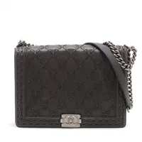 シャネル　ボーイシャネル　キャビアスキン　ショルダーバッグ　19番台　美品☆ シャネル ボーイシャネル ラージ キャビアスキン チェーンショルダー