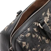 アッチさん用 グッチ アラベスク PVCxレザー ハンドバッグ ブラックxベージュ 409527