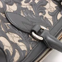 アッチさん用 グッチ アラベスク PVCxレザー ハンドバッグ ブラックxベージュ 409527