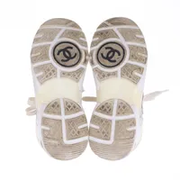 シャネル ココマーク PVC×レザー スニーカー 36 レディース クリア