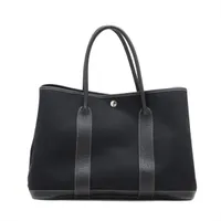 エルメス ガーデンパーティ36 PM トワルオフィシエxネゴンダ ブラック シルバー金具 □I:2005年