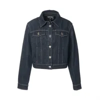 シャネル ココボタン コットン デニムジャケット 34 レディース ブルー